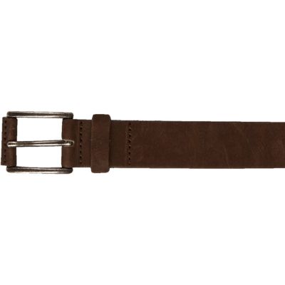 Brown nubuck leather belt
